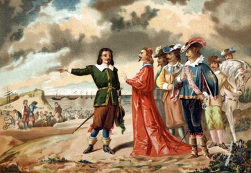 Girard DESARGUES fransk matematiker (1591-1661) vid högkvarteret i La Rochelle med Richelieu 1627.