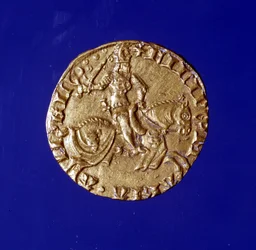 Guldmynt med en bild av Filippo Maria Visconti (1392 - 1447).