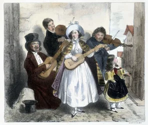 Grupp gatumusikanter, sent 1800-tal