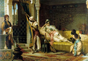 Harem. 1800-talets kromolitografi.
