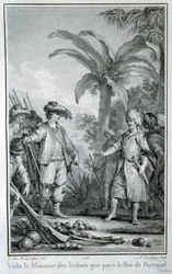 Här är hyllningsvalutan som kungen av Portugal betalar: portugisisk handel i kolonierna - i "Philosophical and Political history of European establishments and trade in the two Indies", av Guillaume Thomas Raynal, red. Skyffel