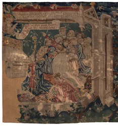 Historia om Saint Piat och Saint Eleuthère, scen 1: Saint Piat skickas till Tournai för att predika tro
