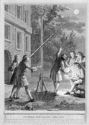 Illustration av fabeln "Ett djur i månen" av Jean de la Fontaine
