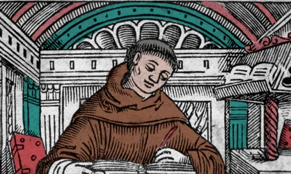 John Duns Scotus (1265? -1308), kallar också Jean Duns Scott eller Jean Duns Scot, franciskanerfilosof. Gravyr av 1500-talet