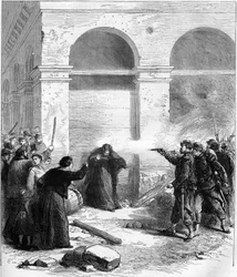 Pariskommunen 1871. Petroleumöverraskning rue de Rivoli.