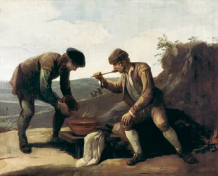 La Sopa Boba eller frukosten, Anonym målning från 1700-talet. Madrid. Lazaro Galdiano Foundation