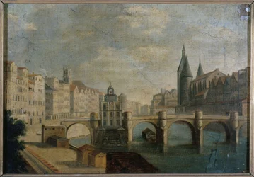 Le Grand Bras du Pont-Neuf et la pompe de la Samaritaine, omkring 1800, nuvarande 1:a arrondissementet, mellan 1795 och 1805 (olja på duk)