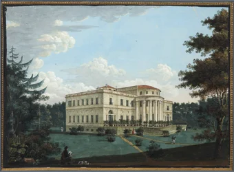 Le palais Elaguine - Yelagin-palatset i Sankt Petersburg - Anonym. Gouache på papper, före 1817. Statens museum för Sankt Petersburgs historia