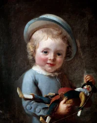 Le petit garcon au puppantin Anonym målning 1700-talets Paris, Musee Cognacq Jay