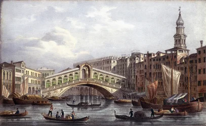 Le pont Rialto - i "" Album med de viktigaste utsikterna över Venedig", ill. av Marco Moro, red. Gio Brizeghel, v.1840