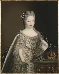 Infanta Maria Anne Victoria av Spanien, drottning av Portugal - Porträtt av Infanta Mariana Victoria av Spanien (1718-1781), drottning av Portugal, anonym . Olja på duk. Mått: 78x63cm. Nationalmuseum Stockholm