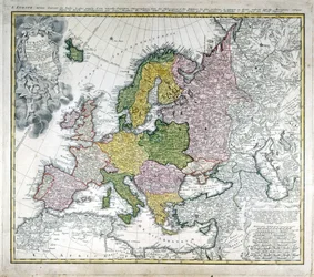 Karta över Europa 1743.