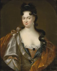 Marie Aurore, comtesse de Koenigsmark - Porträtt av grevinnan Maria Aurora von Koenigsmarck (1662-1728) , Anonym . Olja på duk, Slutet av 1600-talet. Nationalmuseum Stockholm