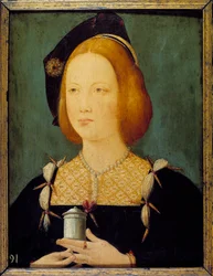 Maria Tudor, Frankrikes drottning - Porträtt av Maria Tudor av England (1496-1534), Ludvig XII:s tredje hustru. Anonym målning från 1500-talet. Paris, Museet för dekorativ konst