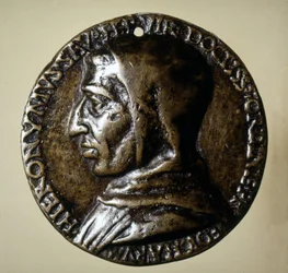 Medalj med bilden av Savonarola (Girolamo Savonarola) - 1500-talet