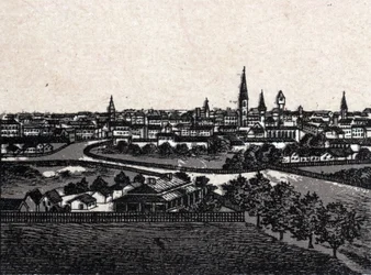 Melbourne, Australien; Allmän översikt. i "The World Illustrates 168 Views" Odaterad (slutet av 1800-talet)