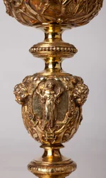 Metallsmide. Bägare. Gåva av kanon A. Le Vaillant de la Bassarderie, dekanus för katedralkapitlet 1726 till 1758. 1700-tal. Detalj.