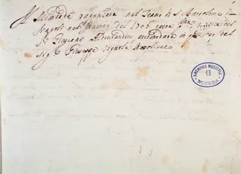 Mise-en-scene detaljer för representation av "" Mitridate"" opera av Giuseppe Aldrovandini