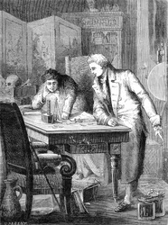 Nicholson och Carlisle sönderdelar vatten genom Voltas batteri, London 2 maj 1800