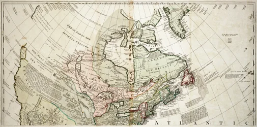Nordamerika, ca 1765 (kolorerad gravyr)