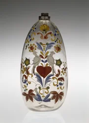 Amnings- eller drogflaska, c. 1750-1800 (glas)