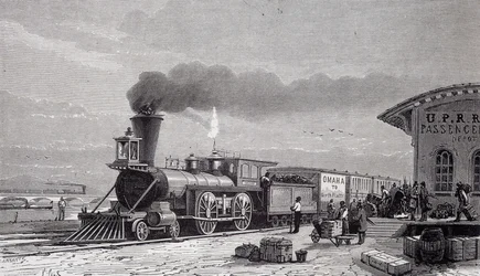 Omaha Station, startpunkten för Pacific Railway - i "" Tour du monde"