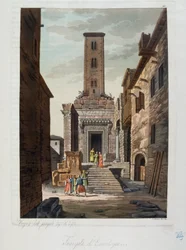 Osmanska riket: Aesculapius tempel - i "" Den antika och moderna kostymen"" av Jules Ferrario, ed Milan