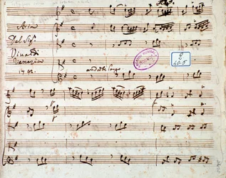 Sida med partitur av Extinguish I would like air in Griselda opera av Antonio Vivaldi