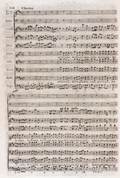 Sida med partituren för refrängen "" Hallelujah"" i "The messiah"" (The messiah) av den naturaliserade engelske tyske kompositören George Frederick Handel (Georg Friedrich Handel)