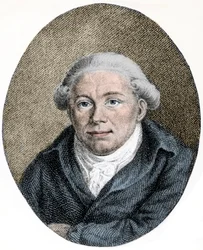 Porträtt Georg Christoph Lichtenberg (1742-1799) tysk vetenskapsman, satiriker och anglofil - gravyr -