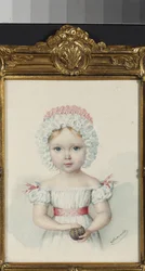 ""Porträtt av storhertiginnan Maria Nikolaevna (1819-1876) dotter till tsar Nikolaj I av Ryssland"" (storhertiginnan Maria Nikolaevna av Ryssland (1819-1876)) Akvarell från 1820-talets privatsamling