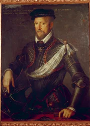 Porträtt av amiral Gaspard de Coligny (1519-1572) Anonym målning. 1500-talets Paris, Musee du Protestantisme