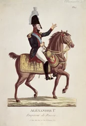 Porträtt av Alexandre I (färgad gravyr)