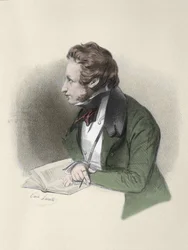 Porträtt av Alfred de Vigny (Alfred Victor, greve av Vigny