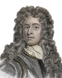 Porträtt av Arthur Herbert (1647-1716), jarl av Torrington, amiral och engelsk politiker. Gravyr av 1800-talet.