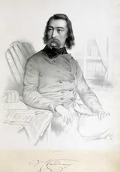 Porträtt av Barthelemy Prosper Enfantin, känd som Fader Enfantin (1796-1864), Saint Simonien (Saint Simonien)