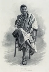 Porträtt av Behanzin (1844-1900), kung av Dahomey (nuvarande Benin).