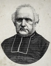 Porträtt av biskop Peyramale, präst i Lourdes (1811 - 1877) - i "" Les Contemporains"", n.d. sent 1800-tal.