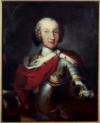 Porträtt av Charles Emmanuel III (1701-1773) hertig av Savojen, kung av Sardinien, stormästare i målningen Annunciaden Anonym. 1700-talets Paris, Hederslegionens museum