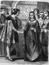 Porträtt av Karl VIII (1470-1498) och Anne av Bretagne (1477-1514).