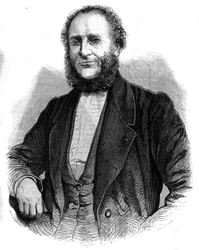 Porträtt av doktor Jobert de Lamballe (1799-1867) fransk kirurg. Gravyr i ""The illustrious universe""