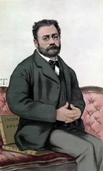 Porträtt av Emile Zola (1840-1902) - i "" Vanity Fair""" av 1880-01-24.