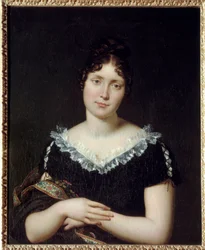 Porträtt av Emilie Louise de Beauharnais (1781-1855), Comtesse de Lavalette, dotter till Francois de Beauharnais (1756-1846) gifte sig med Antoine de Lavalette (1765 - 1830) 1802. Hon räddar sin man under restaurangen genom att ersätta honom på concierge.