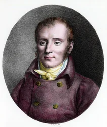 Porträtt av Francois Xavier Bichat (1771 - 1802), fransk läkare. Gravyr av 1700-talet. Privat samling.