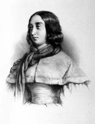 Porträtt av George Sand (Aurore Dupin, Baronne Dudevant) (1804-1876).