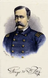 Porträtt av George Washington de Long, amerikansk upptäcktsresande (1844-1881).