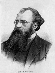 Porträtt av den tyske dirigenten Hans Richter (1843 - 1916).