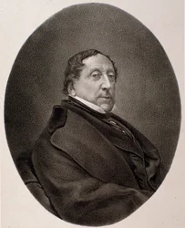 Porträtt av Gioacchino Rossini (gravyr