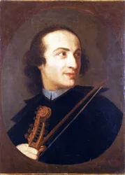 Porträtt av Giuseppe Tartini (1692 - 1770), italiensk violinist och kompositör. Slottsmuseet. Milano