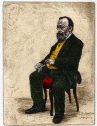 Porträtt av Gottfried Keller (1819-1890), tysktalande schweizisk författare och poet.